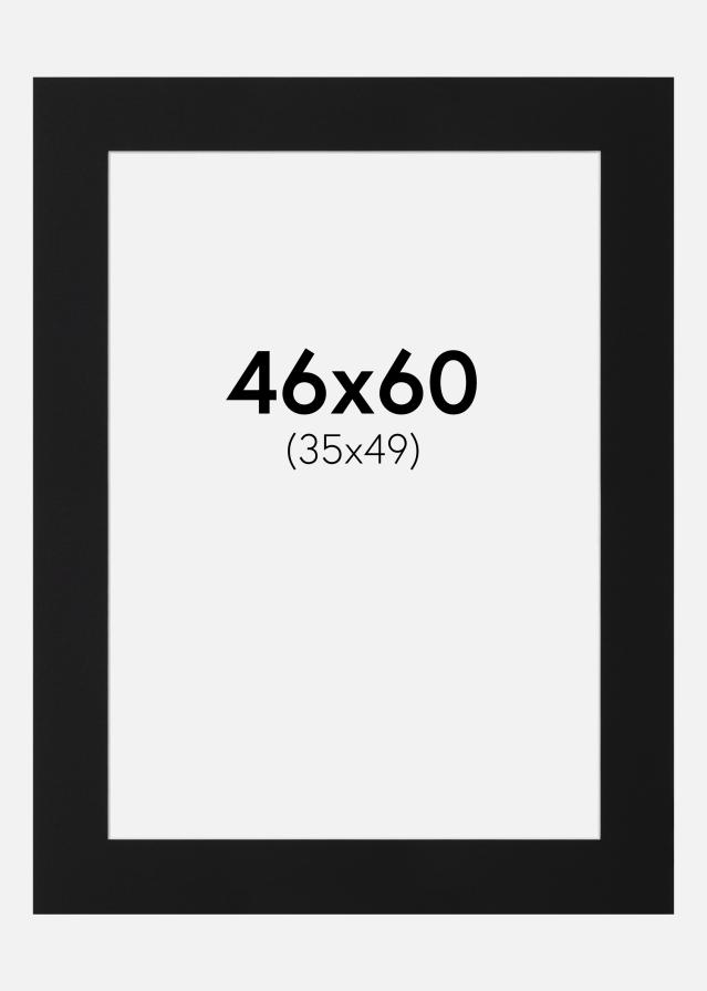 Paspartu Negru Standard (Miez Alb) 46x60 cm (35x49)