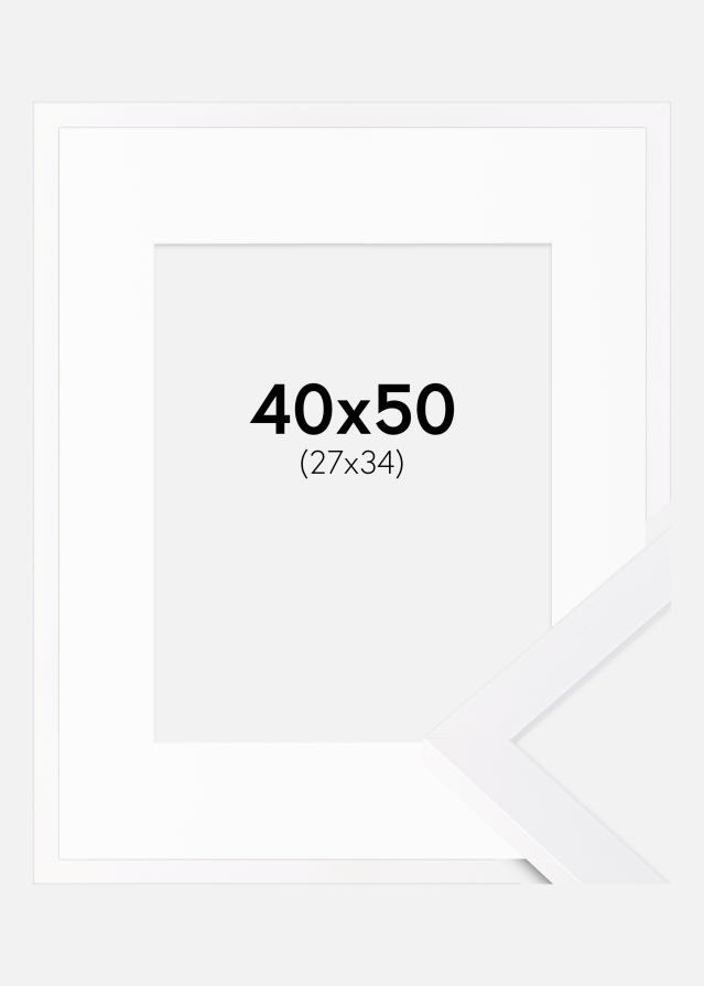 Ramă Selection Alb 40x50 cm - Paspartu Alb 28x35 cm