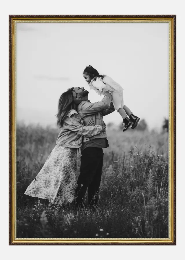 Pchet întreg fotografii - poză + ramă Auriu - XL (50x70 cm)
