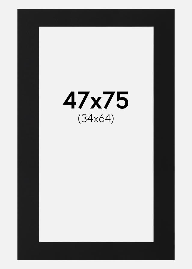 Paspartu Negru Standard (Miez Alb) 47x75 cm (34x64)