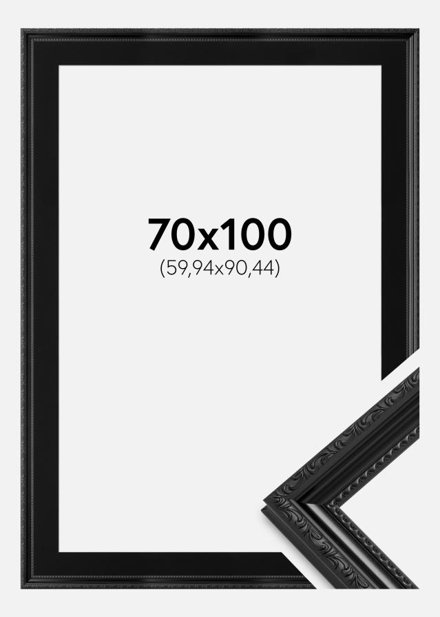 Ramă Abisko Negru 70x100 cm - Paspartu Negru 24x36 inches
