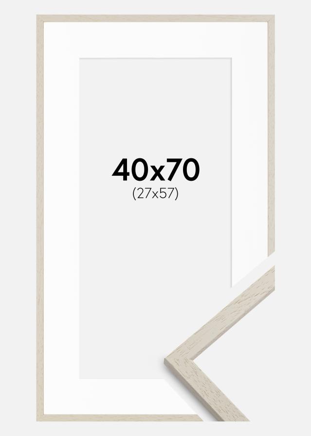 Ramă Edsbyn Nisip 40x70 cm - Paspartu Alb 28x58 cm