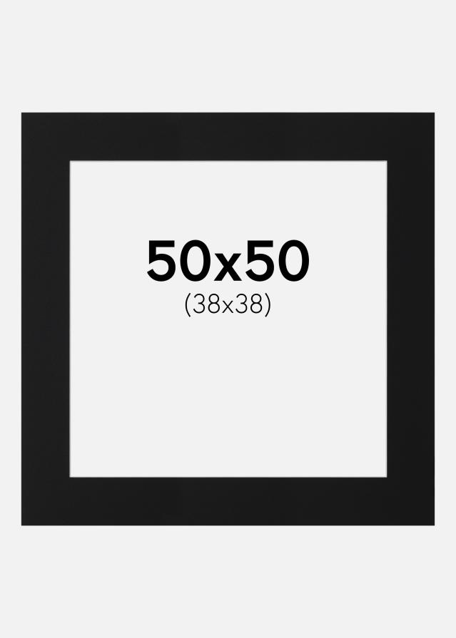 Paspartu Negru Standard (Miez Alb) 50x50 cm (38x38)