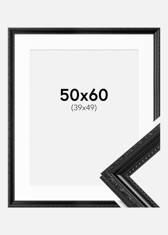 Ramă Abisko Negru 50x60 cm - Paspartu Alb 40x50 cm
