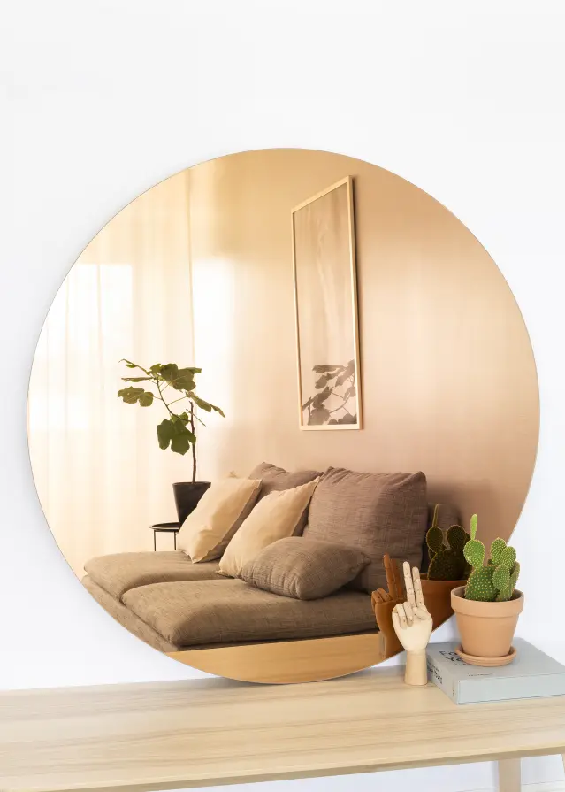 KAILA Rotund Oglindă Rose Gold 110 cm Ø
