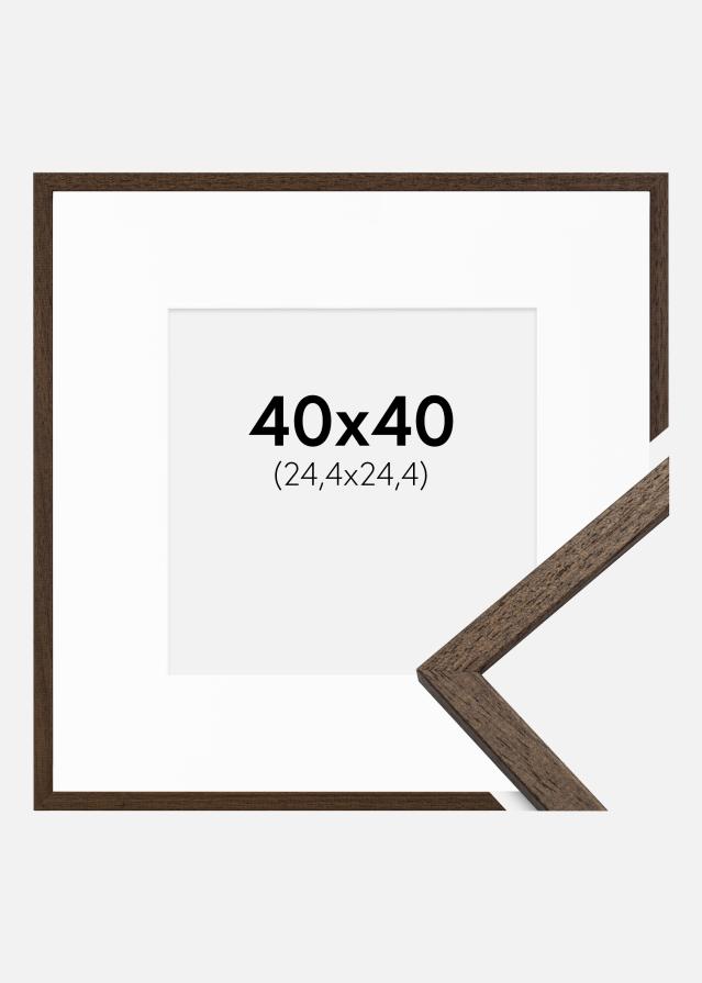 Ramă Edsbyn Nuc 40x40 cm - Paspartu Alb 10x10 inches