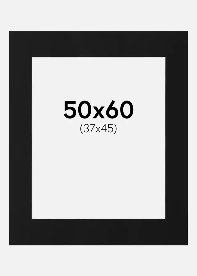 Paspartu Negru Standard (Miez Alb) 50x60 cm (37x45)