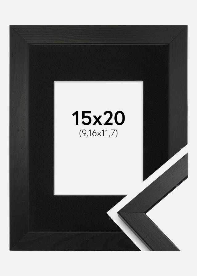 Ramă Stilată Negru 15x20 cm - Paspartu Negru 4x5 inches (10,16x12,7 cm)