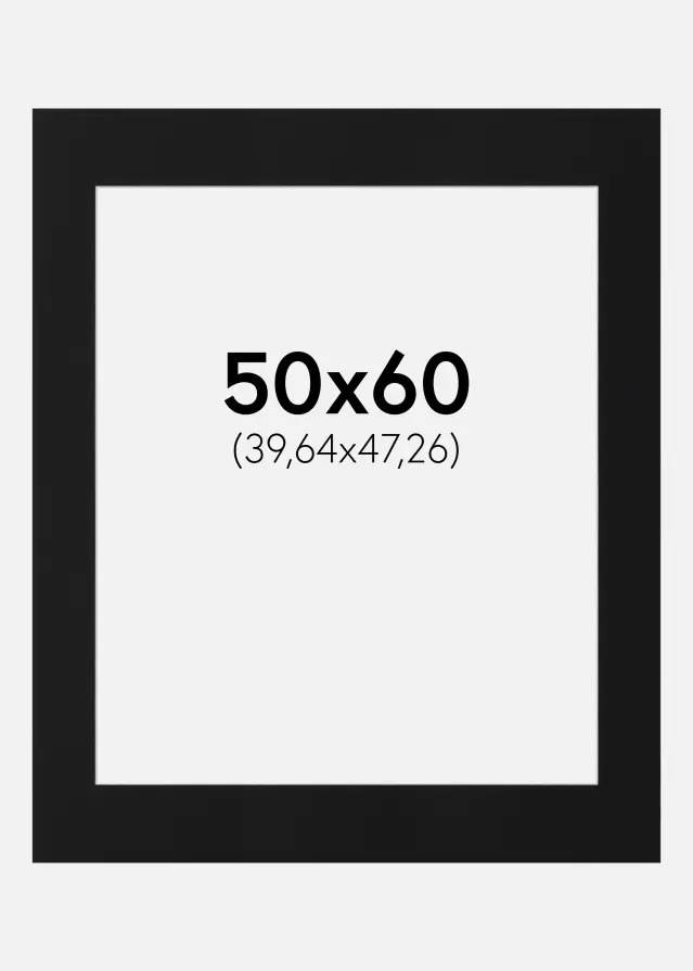 Paspartu Negru Standard (Miez Alb) 50x60 cm (39,64x47,26)