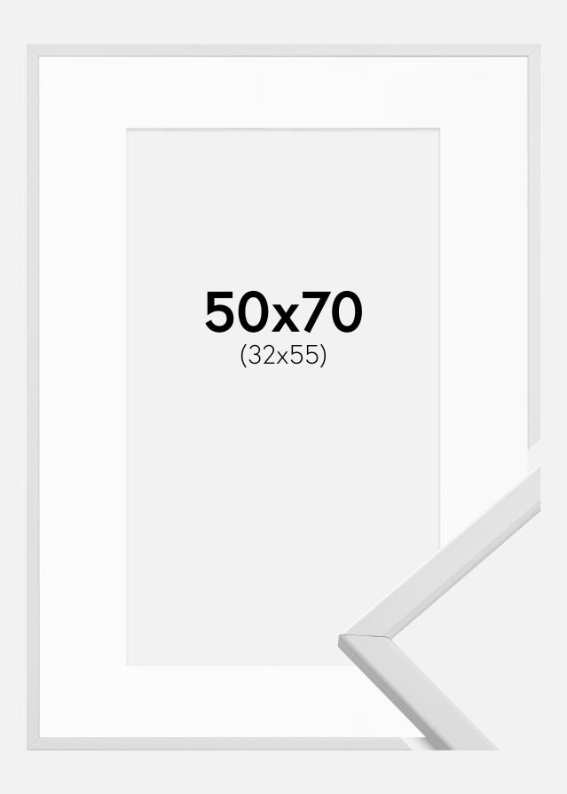 Ramă Galant Alb 50x70 cm - Paspartu Alb 33x56 cm