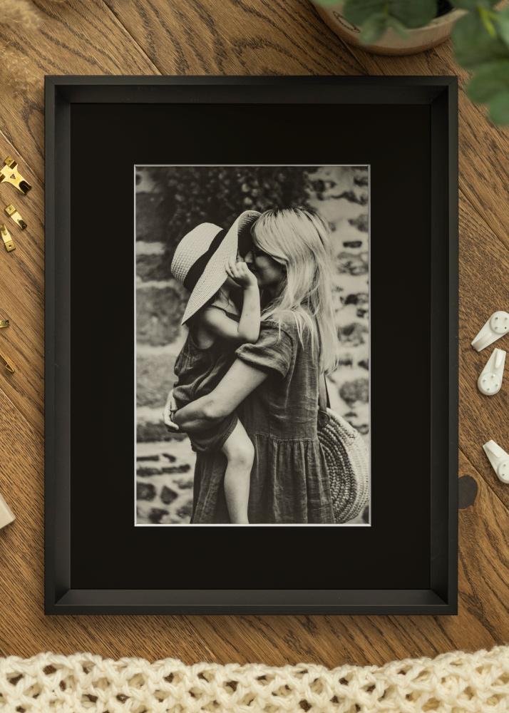 Ramă Globe Negru 50x60 cm - Paspartu Negru 35x45 cm