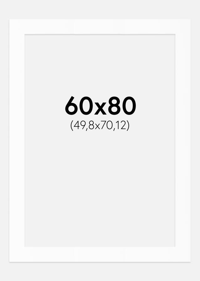 Paspartu Alb Standard (Miez Alb) 60x80 cm (49,8x70,12)