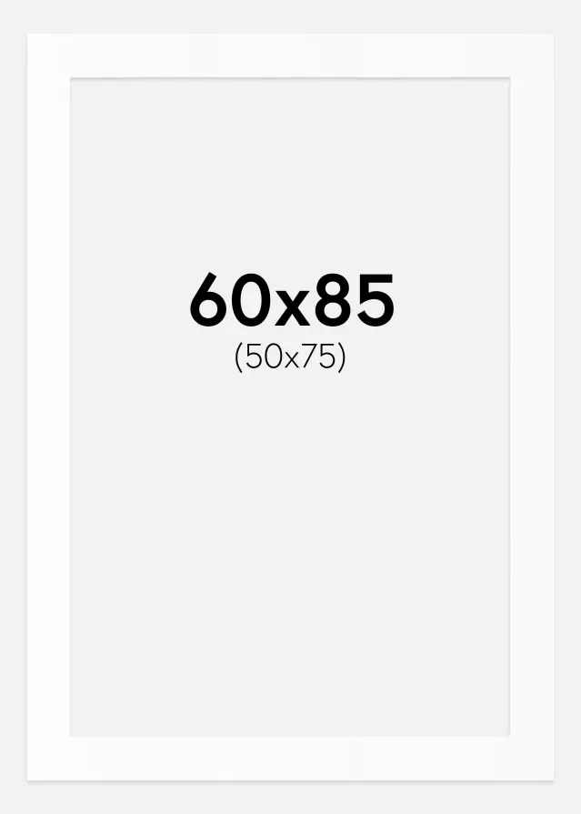 Paspartu Alb Standard (Miez Alb) 60x85 cm (50x75)