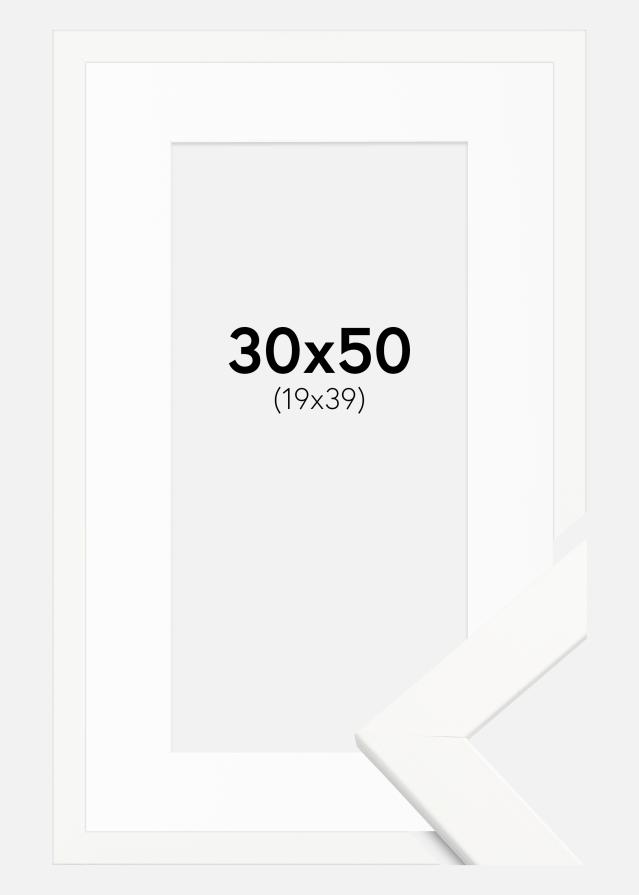 Ramă Trendline Alb 30x50 cm - Paspartu Alb 20x40 cm
