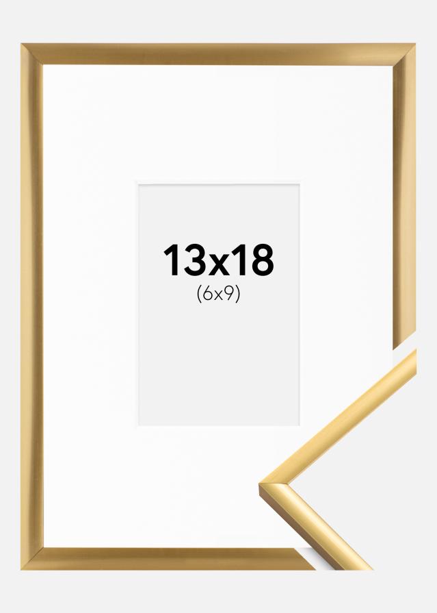 Ramă New Lifestyle Shiny Gold 13x18 cm - Paspartu Alb 7x10 cm