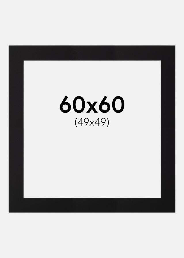 Paspartu Negru Standard Margine albă 60x60 cm (49x49)