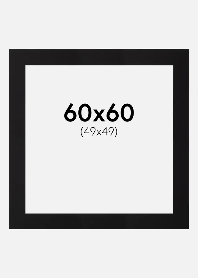 Paspartu Canson Negru Margine albă 60x60 cm (49x49)