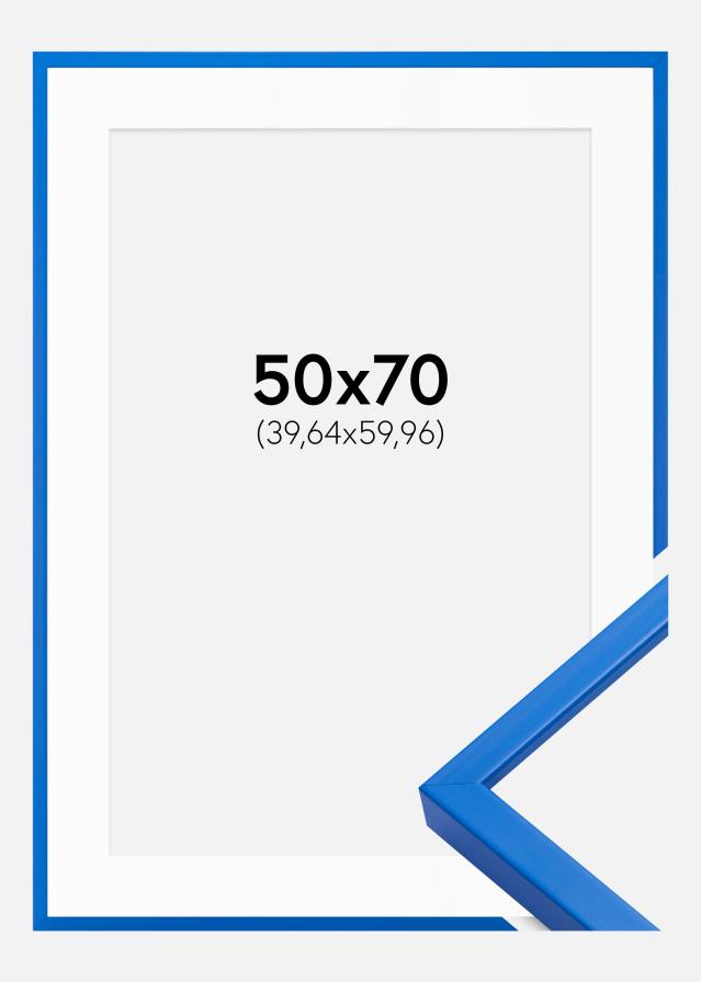 Ramă E-Line Albastru 50x70 cm - Paspartu Alb 16x24 inches