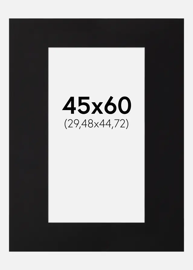 Paspartu Negru Standard Margine albă 45x60 cm (29,48x44,72)