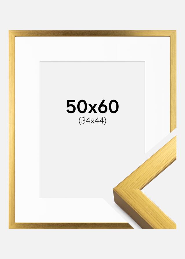 Ramă Falun Auriu 50x60 cm - Paspartu Alb 35x45 cm