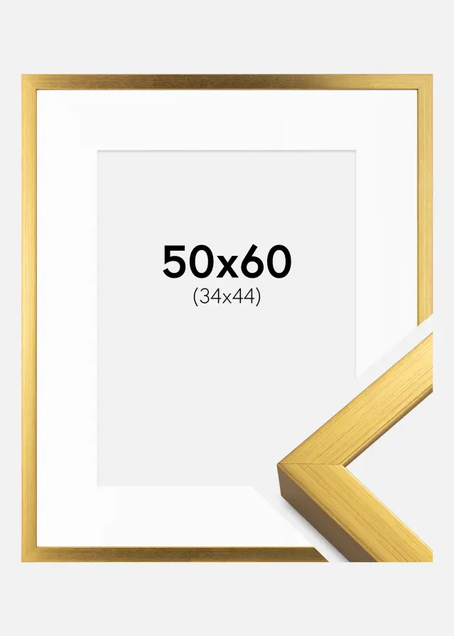 Ramă Falun Auriu 50x60 cm - Paspartu Alb 35x45 cm