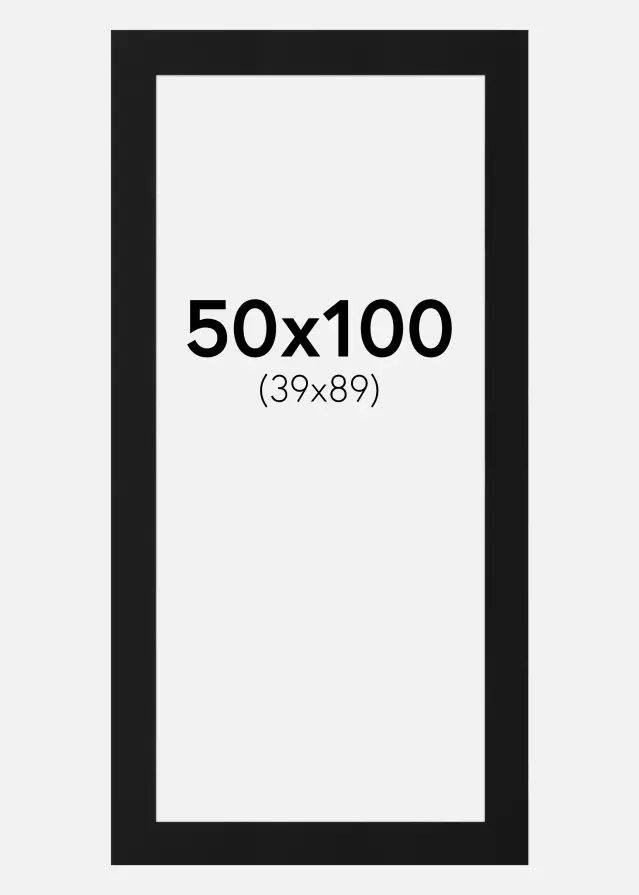 Paspartu Negru Standard (Miez Alb) 50x100 cm (39x89)