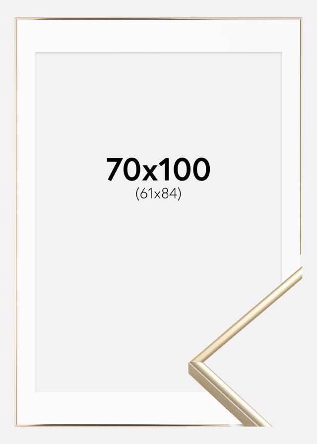 Ramă Visby Auriu sidefat 70x100 cm - Paspartu Alb 62x85 cm