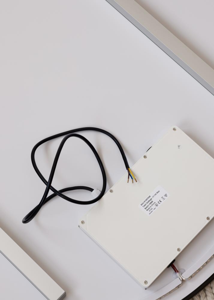 KAILA Oglindă Circle LED Negru 80 cm Ø