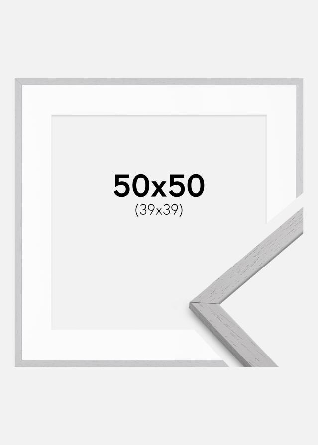 Ramă Edsbyn Grey 50x50 cm - Paspartu Alb 40x40 cm