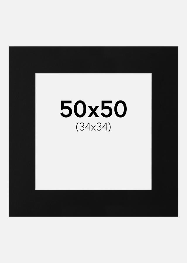 Paspartu Negru Standard Margine albă 50x50 cm (34x34)