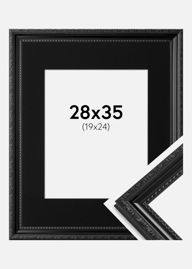 Ramă Abisko Negru 28x35 cm - Paspartu Negru 20x25 cm