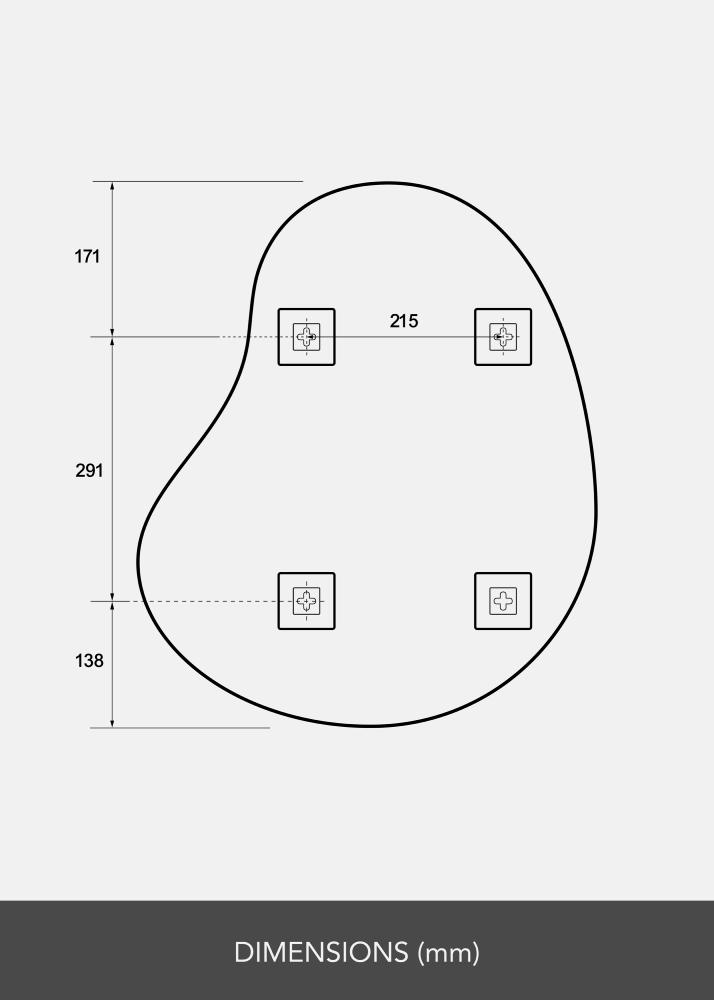 Oglindă Cashew 50x60 cm