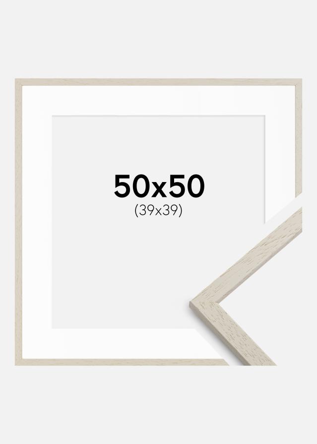 Ramă Edsbyn Nisip 50x50 cm - Paspartu Alb 40x40 cm