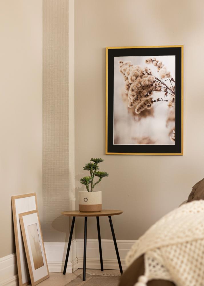 Ramă Edsbyn Auriu 30x40 cm - Paspartu Negru 8x12 inches