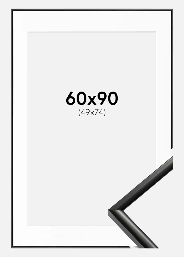 Ramă New Lifestyle Negru 60x90 cm - Paspartu Alb 50x75 cm