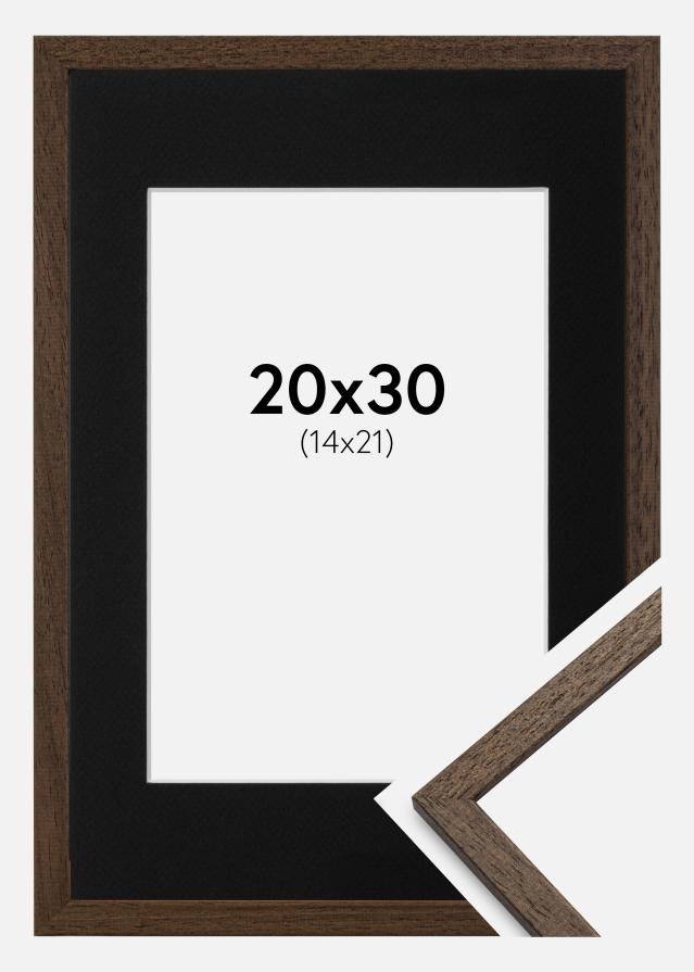 Ramă Edsbyn Nuc 20x30 cm - Paspartu Negru 15x22 cm