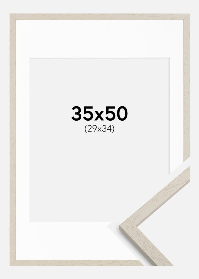 Ramă Edsbyn Nisip 35x50 cm - Paspartu Alb 30x35 cm