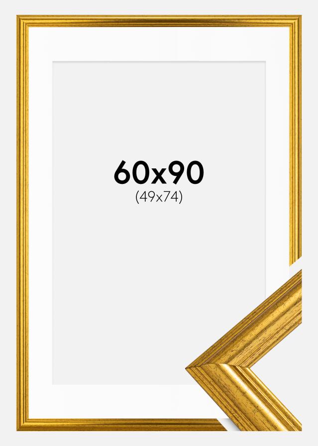 Ramă Västkusten Auriu 60x90 cm - Paspartu Alb 50x75 cm