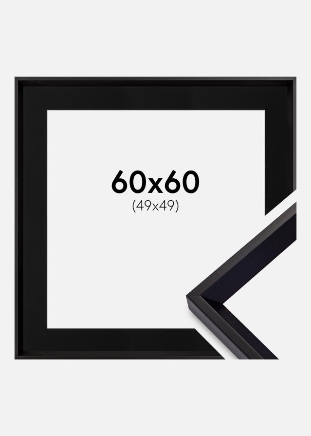 Ramă Globe Negru 60x60 cm - Paspartu Negru 50x50 cm