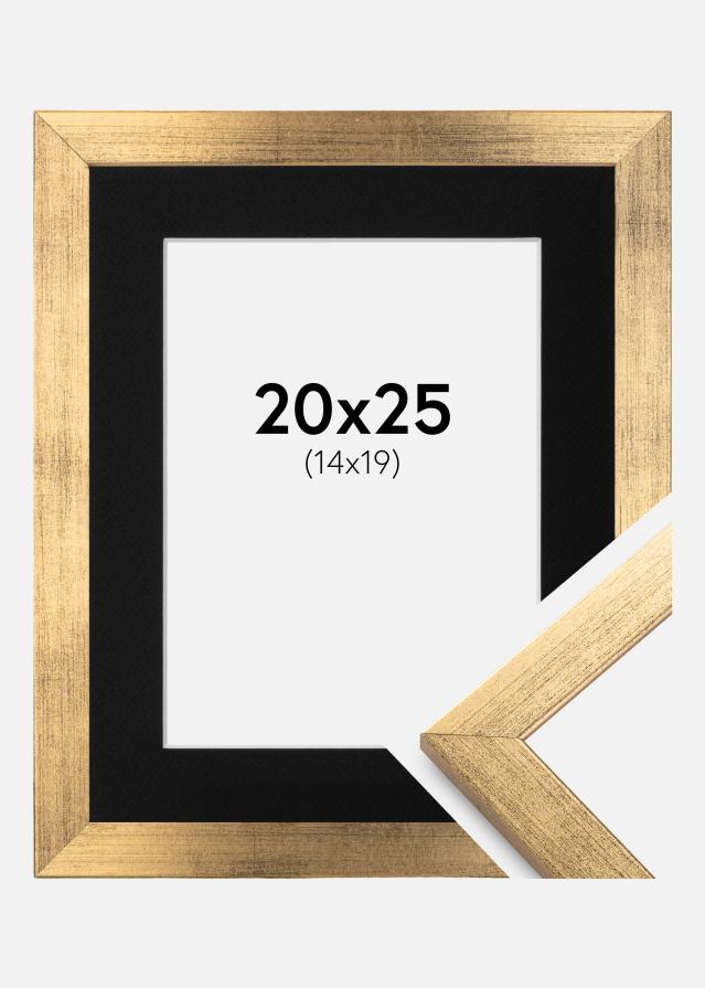 Ramă Stilată Auriu 20x25 cm - Paspartu Negru 15x20 cm