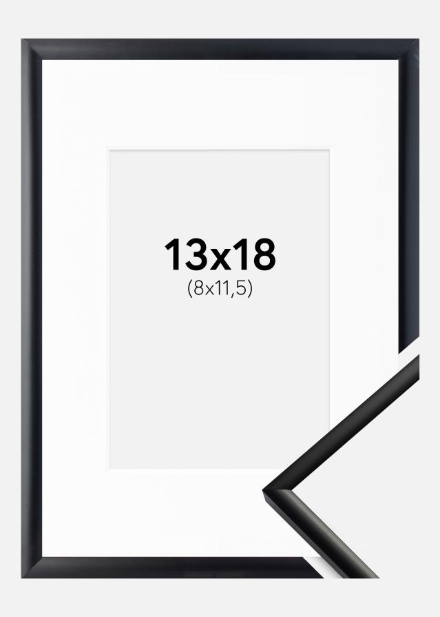 Ramă New Lifestyle Negru mat 13x18 cm - Paspartu Alb 9x12 cm