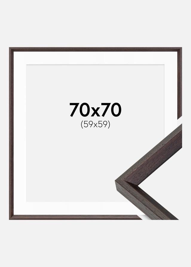 Ramă Globe Espresso 70x70 cm - Paspartu Alb 60x60 cm