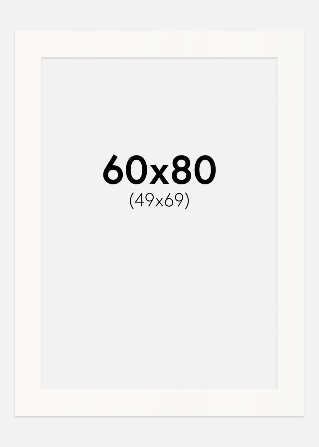 Paspartu Off-white Margine albă 60x80 cm (49x69)