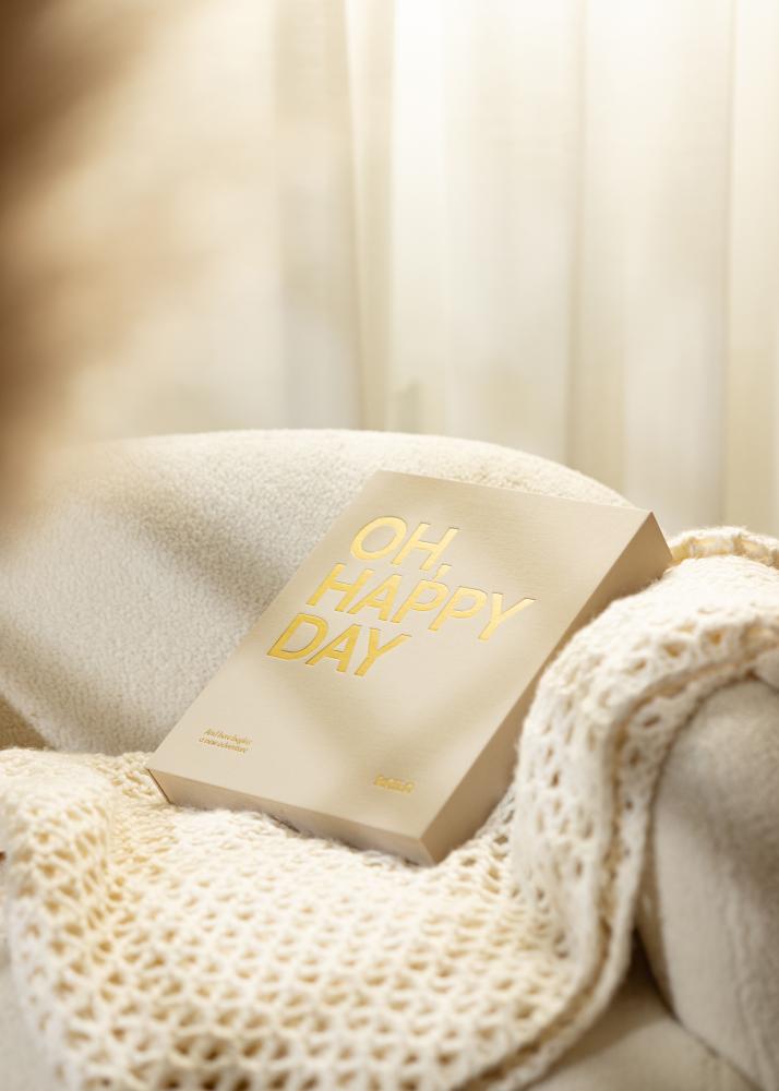 KAILA OH HAPPY DAY Creme - Coffee Table Photo Album (60 Negre Pagini)