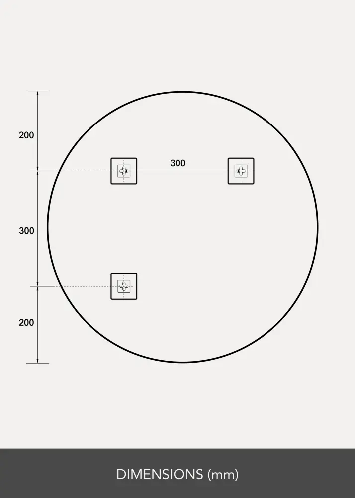 Rotund Oglindă 70 cm Ø