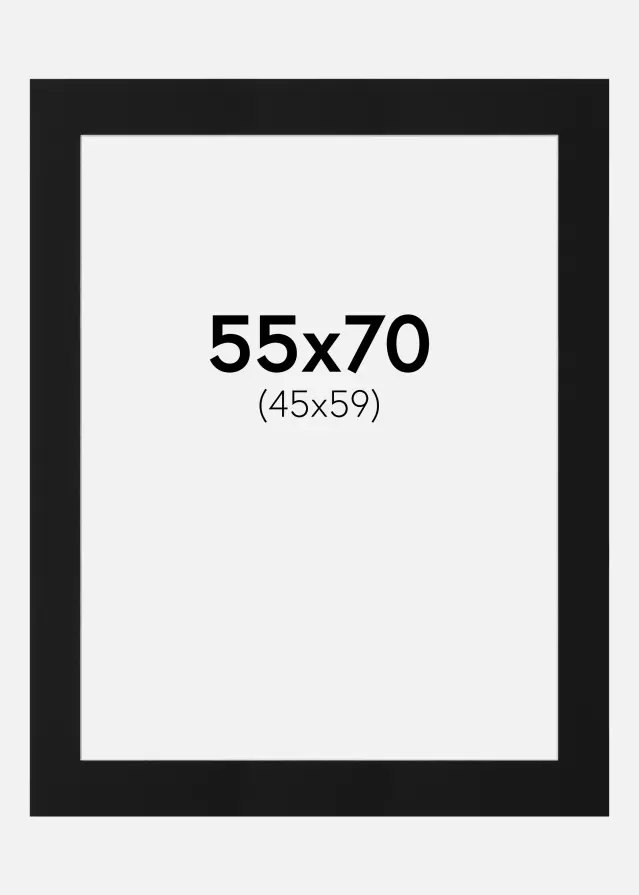 Paspartu Negru Standard (Miez Alb) 55x70 cm (45x59)