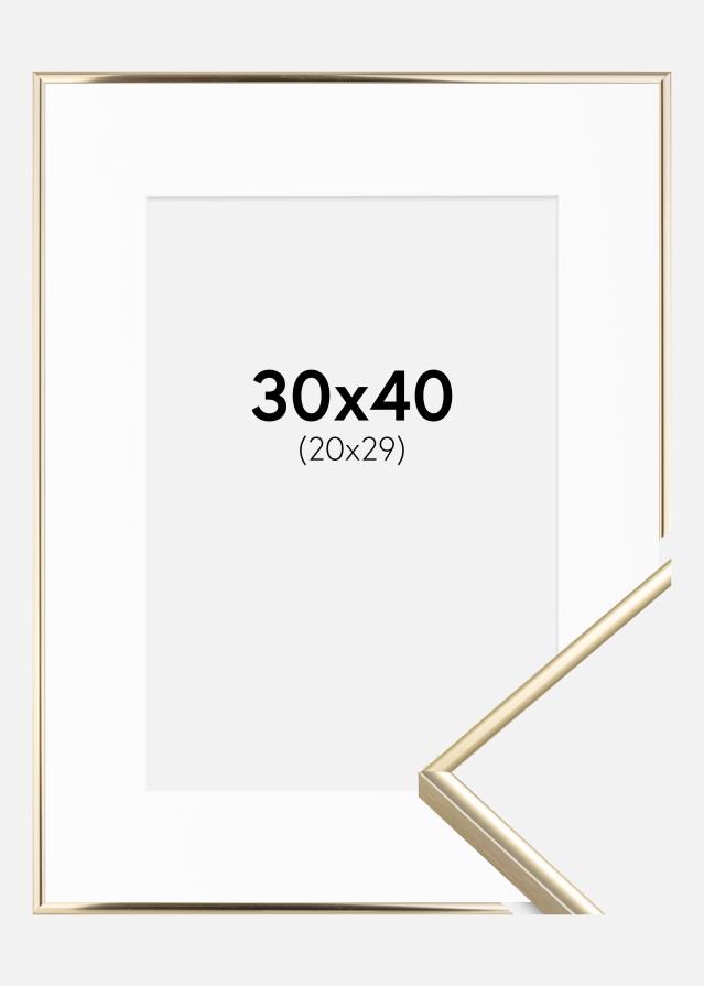 Ramă Visby Auriu sidefat 30x40 cm - Paspartu Alb 21x30 cm