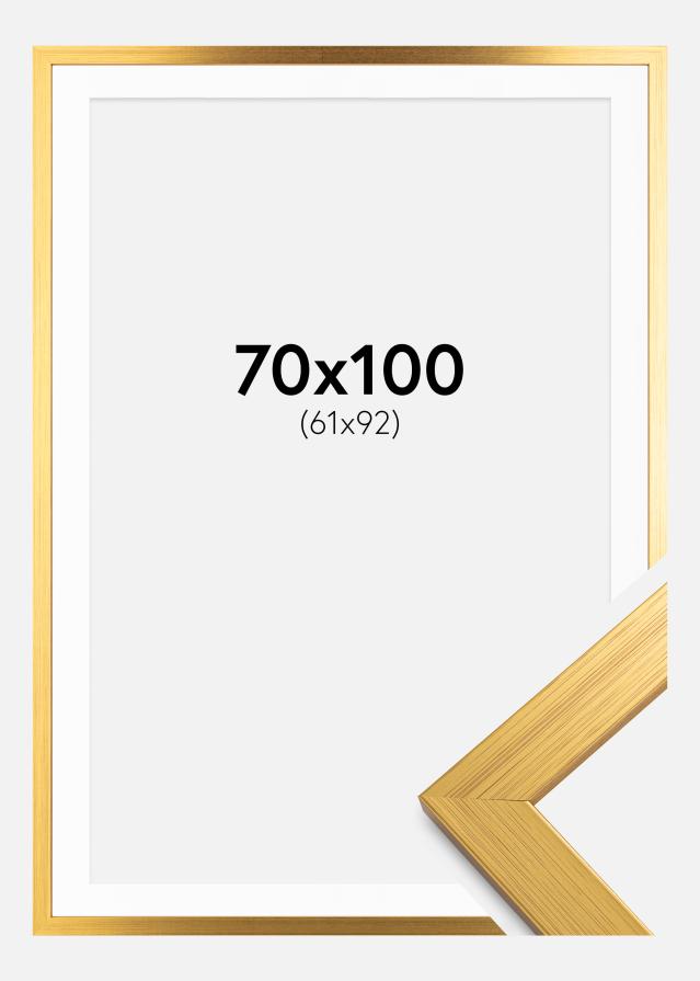 Ramă Gold Wood 70x100 cm - Paspartu Alb 62x93 cm