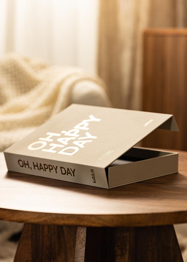 KAILA OH HAPPY DAY Creme - Coffee Table Photo Album (60 Negre Pagini)