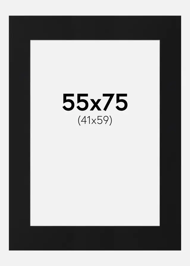 Paspartu Negru Standard (Miez Alb) 55x75 cm (41x59)